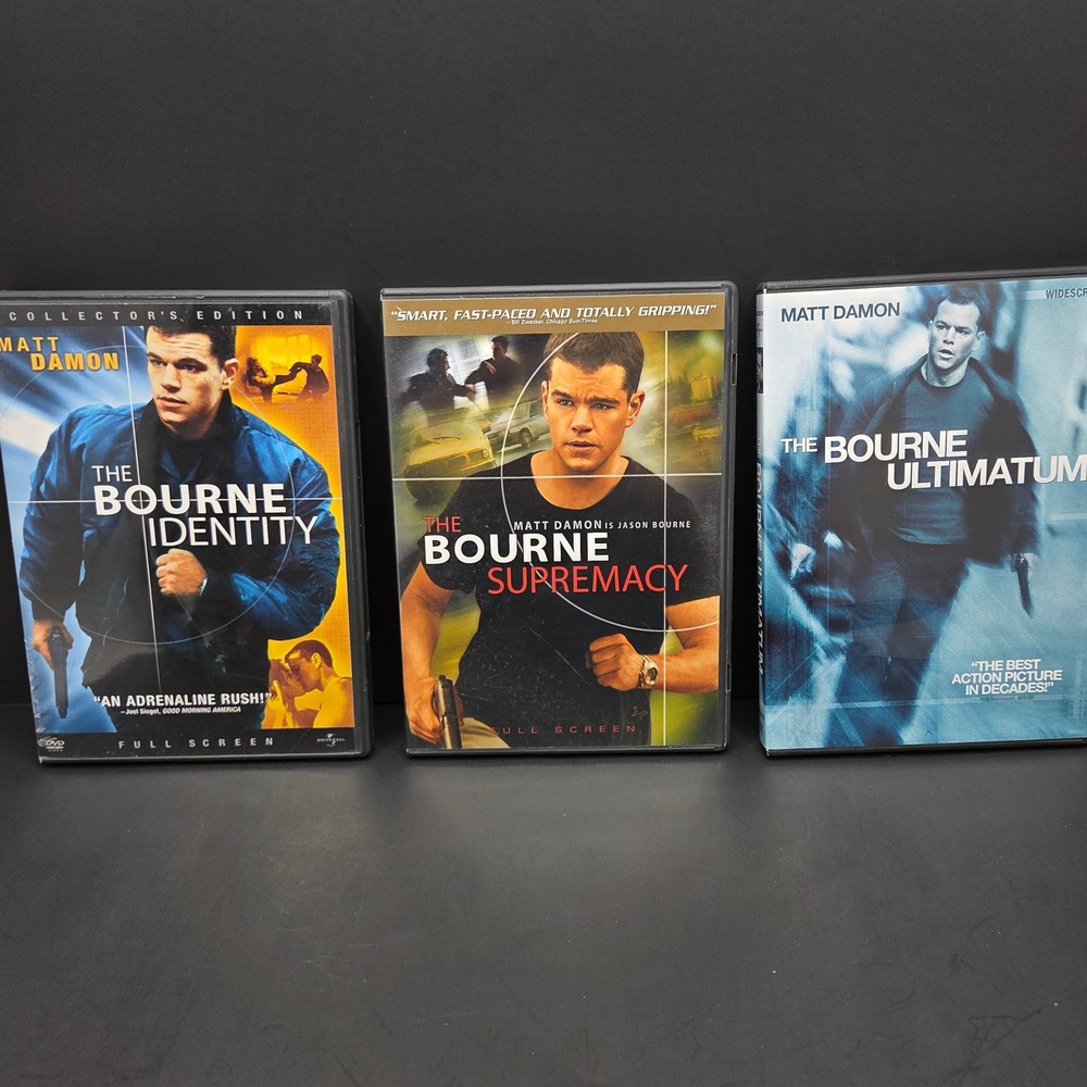 Universal Bourne Trilogy DVD Lot Matt Damon Identity Supremacy Ultimatum Action